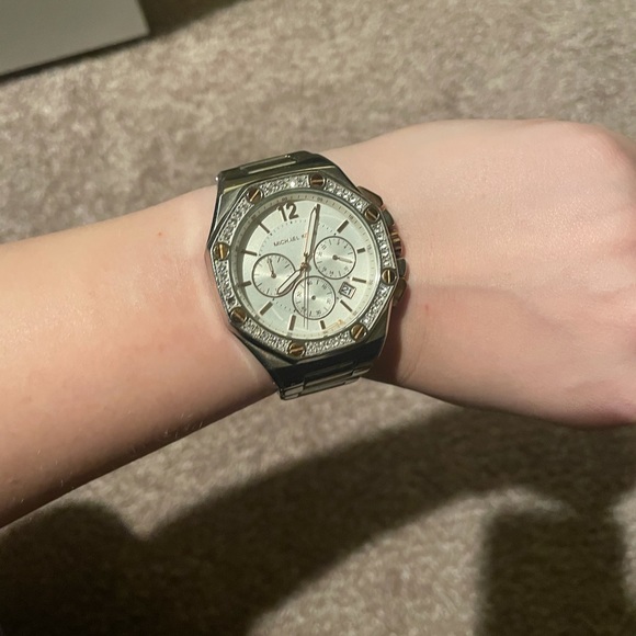 Michael Kors 5504 Silver and Rose Gold Watch